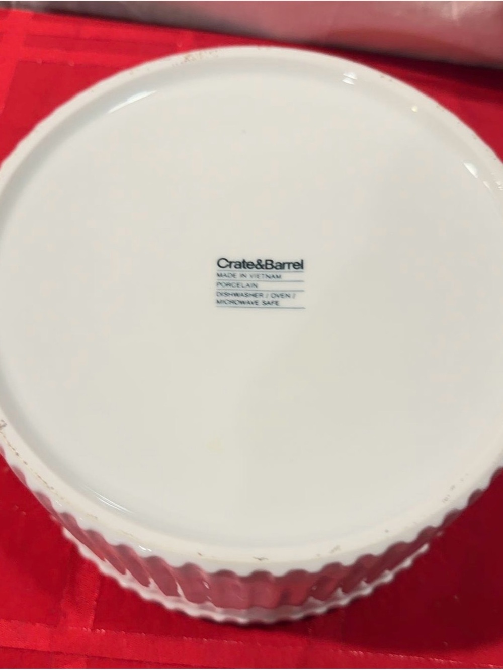 Crate&Barrel White Ribbed Ceramic Ramekin - Picture 4 of 4